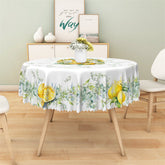 Lofaris Rural Lemon Green Leaves Decorative Round Tablecloth